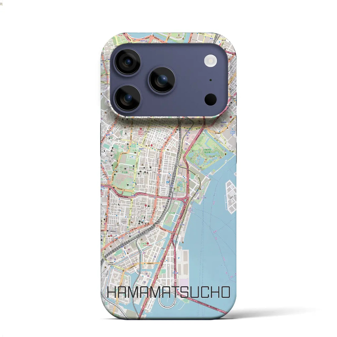 【浜松町（東京都）】地図柄iPhoneケース（バックカバータイプ）ブラック・iPhone 17 Pro Max 用
