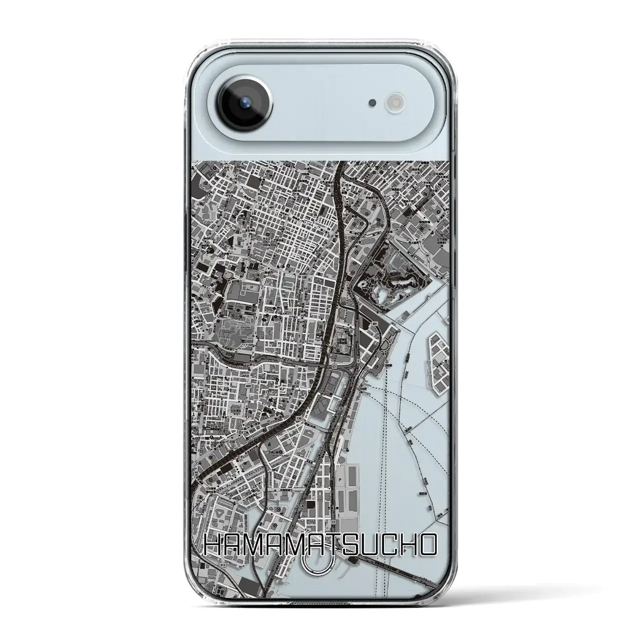 【浜松町（東京都）】地図柄iPhoneケース（クリアタイプ）モノトーン・iPhone 17 Pro Max 用