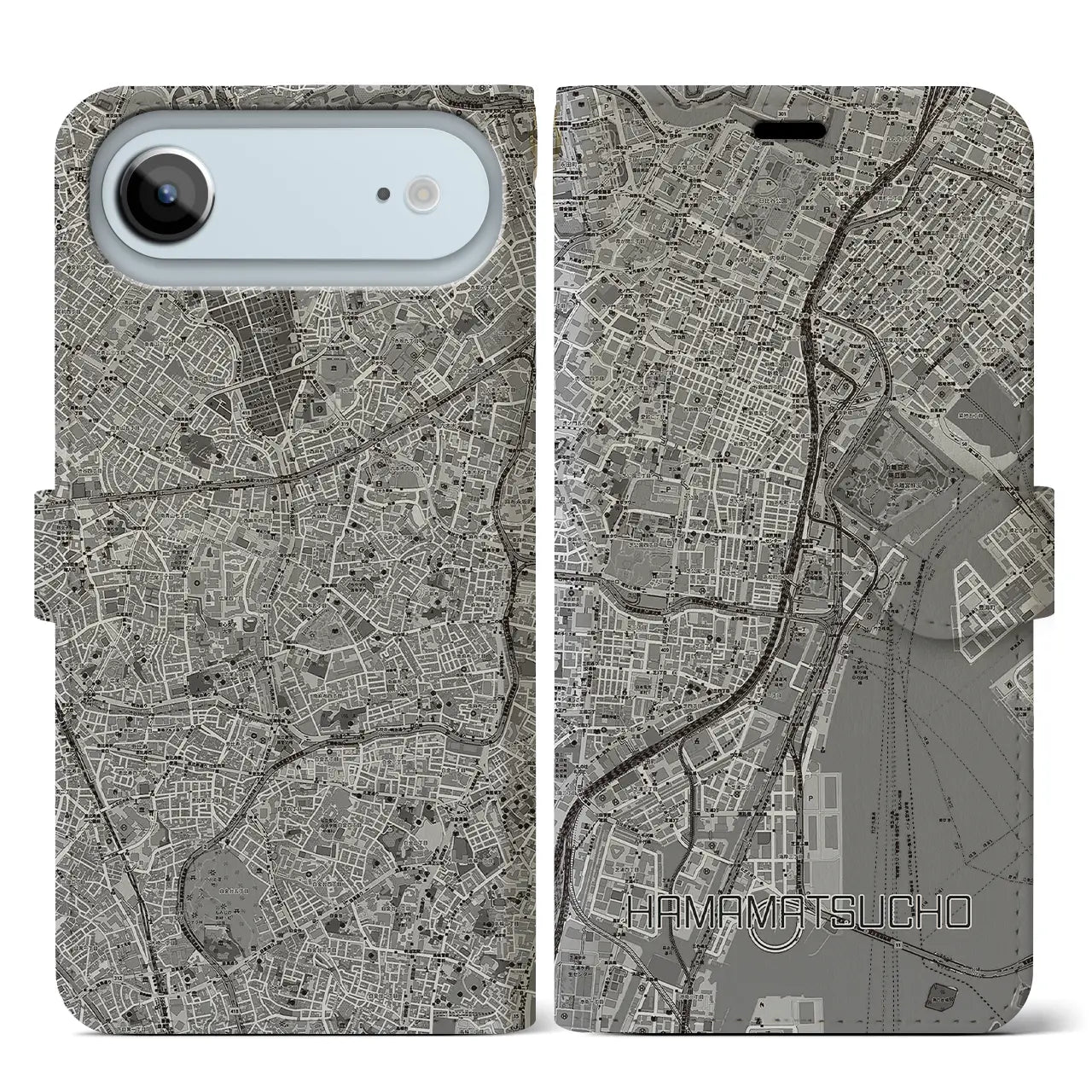 【浜松町（東京都）】地図柄iPhoneケース（手帳タイプ）