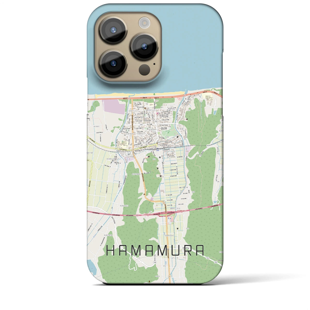 【浜村（鳥取県）】地図柄iPhoneケース（バックカバータイプ）