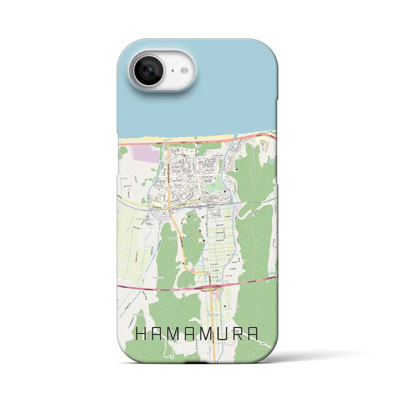 【浜村（鳥取県）】地図柄iPhoneケース（バックカバータイプ）