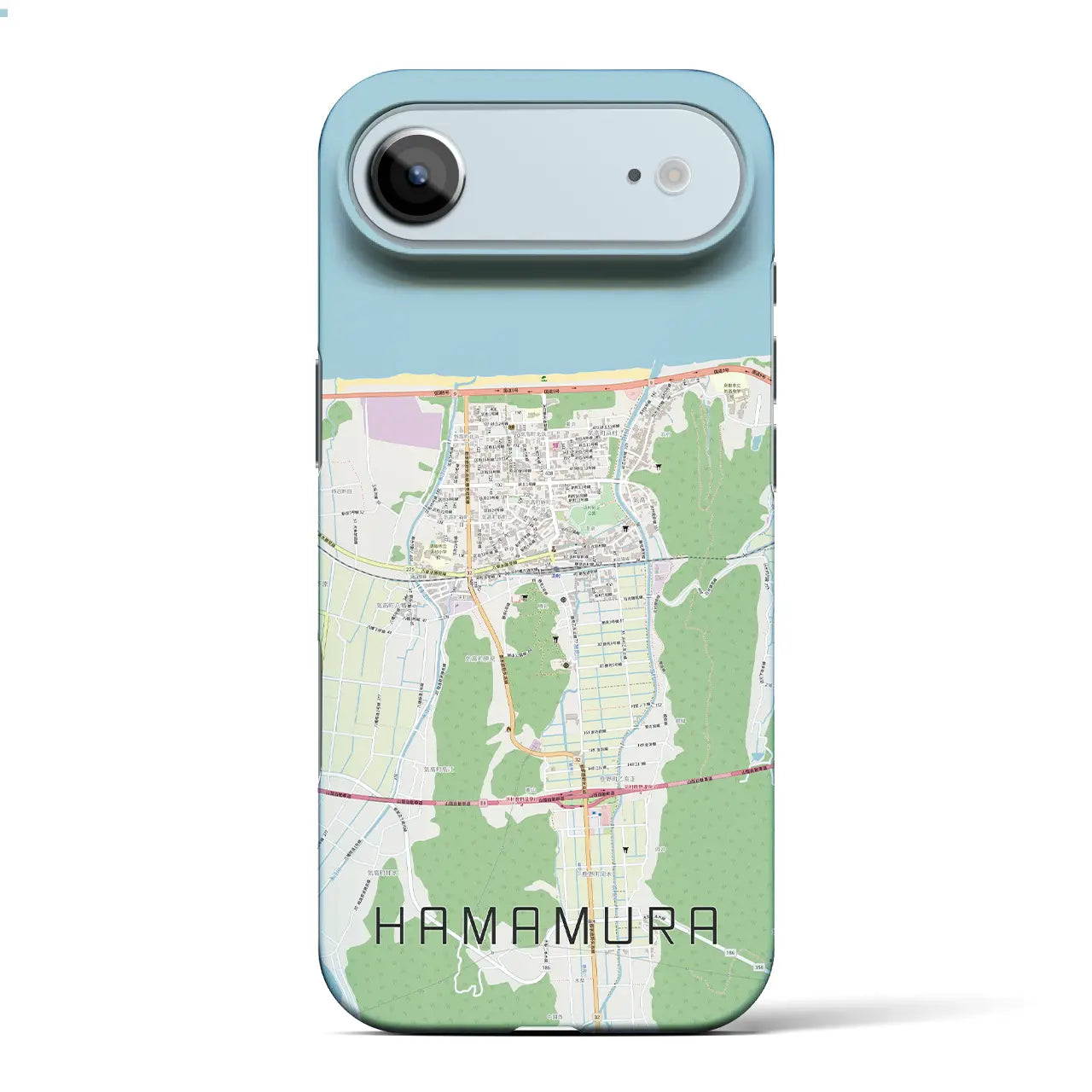 【浜村（鳥取県）】地図柄iPhoneケース（バックカバータイプ）