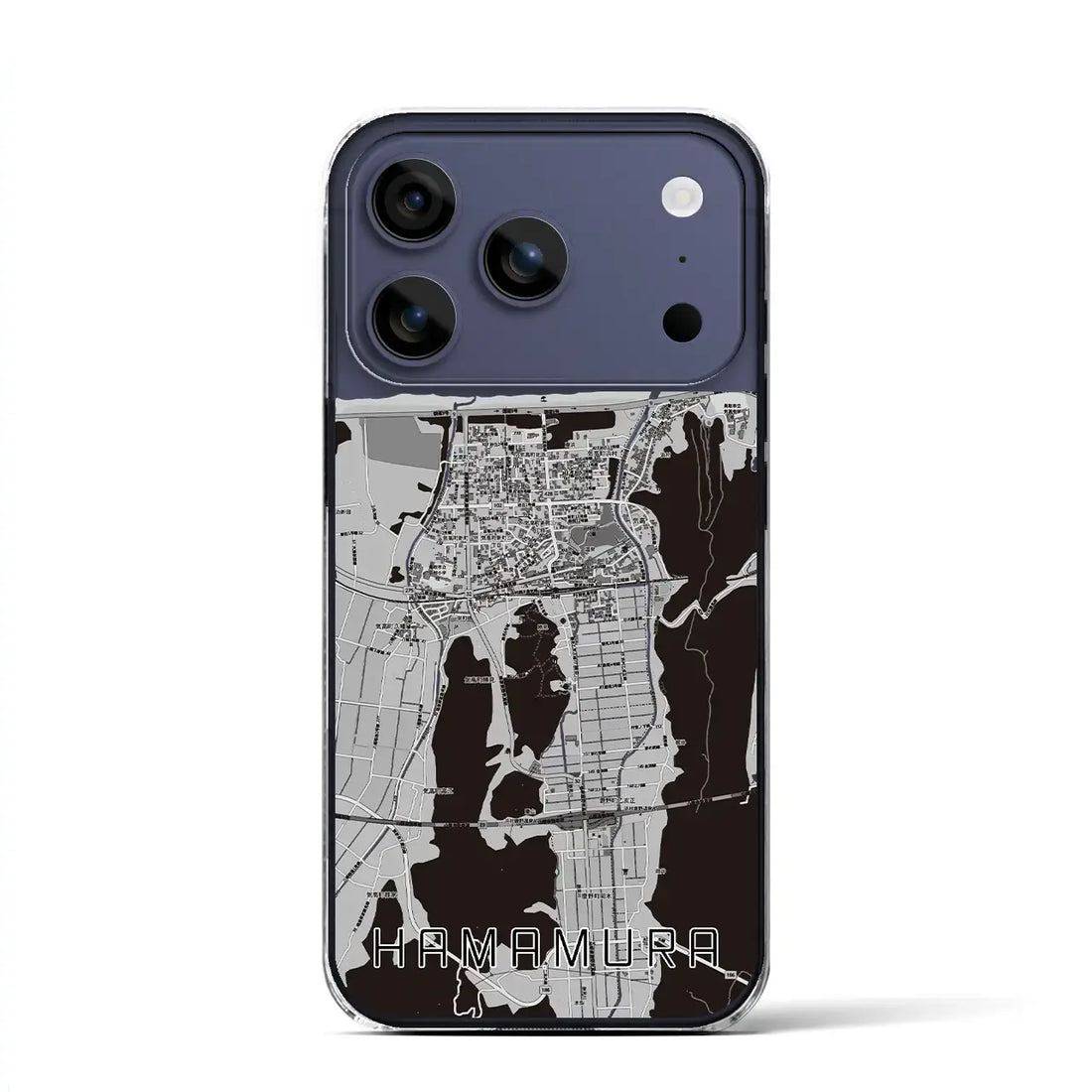 【浜村(鳥取県)】地図柄iPhoneケース(クリアタイプ)モノトーン・iPhone 17 Pro Max 用