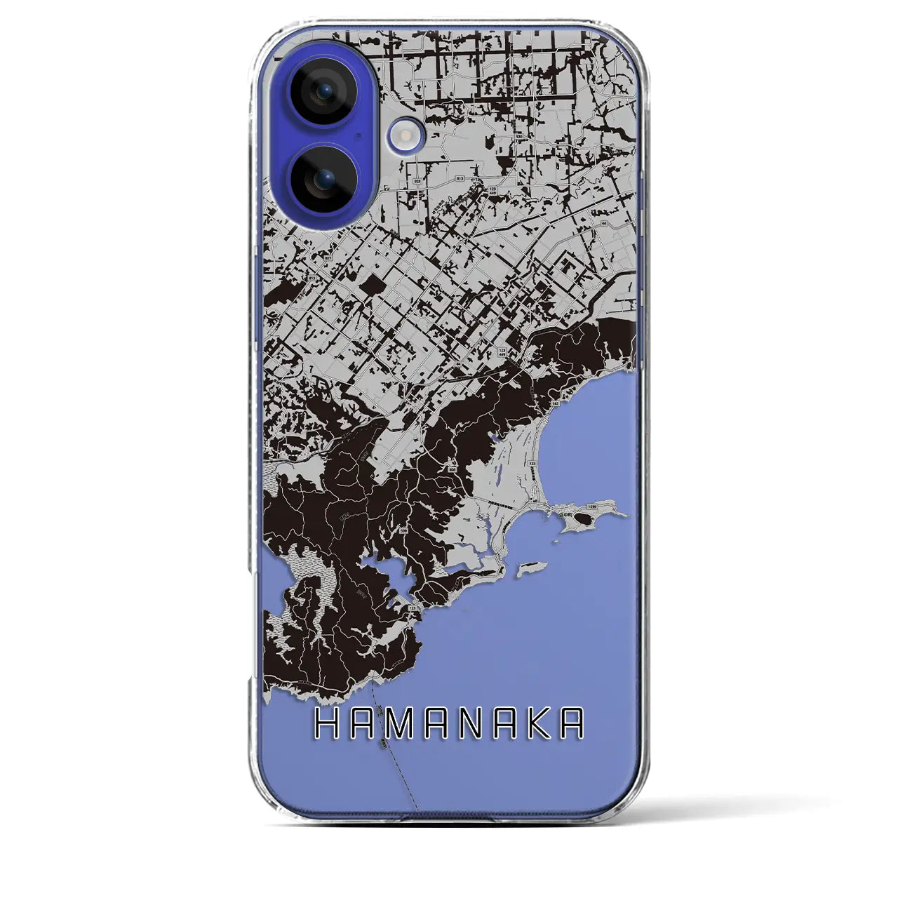 【浜中（北海道）】地図柄iPhoneケース（クリアタイプ）モノトーン・iPhone 16 Pro Max 用