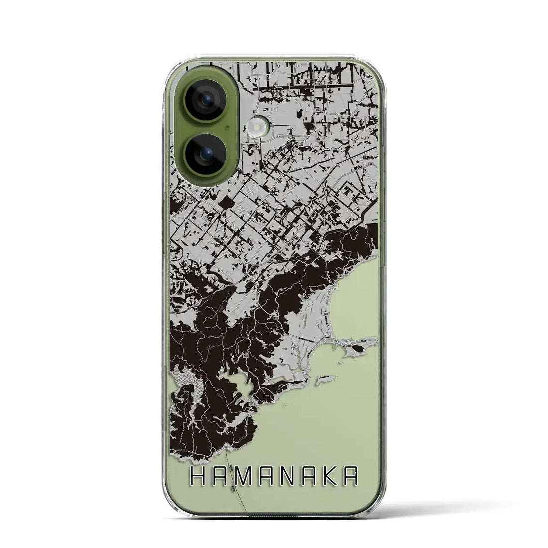 【浜中（北海道）】地図柄iPhoneケース（クリアタイプ）モノトーン・iPhone 17 Pro Max 用