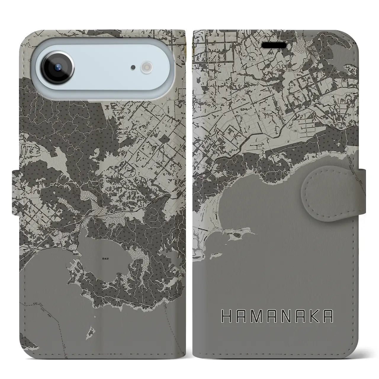 【浜中（北海道）】地図柄iPhoneケース（手帳タイプ）