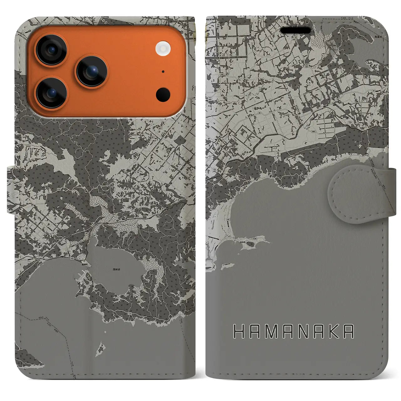 【浜中（北海道）】地図柄iPhoneケース（手帳タイプ）