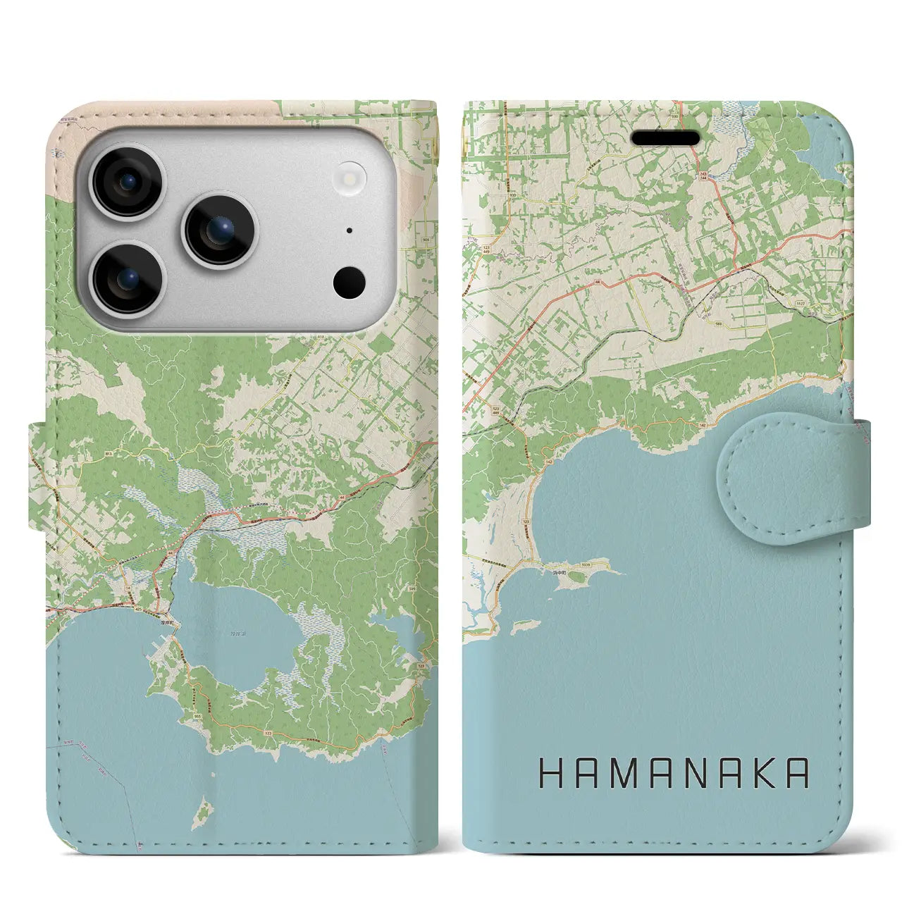 【浜中（北海道）】地図柄iPhoneケース（手帳タイプ）