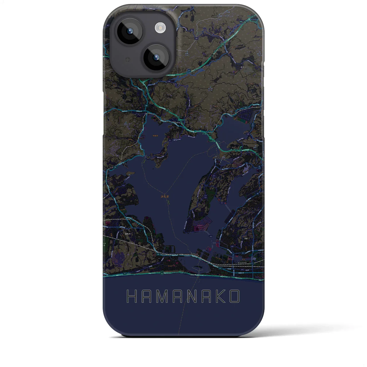 【浜名湖（静岡県）】地図柄iPhoneケース（バックカバータイプ）