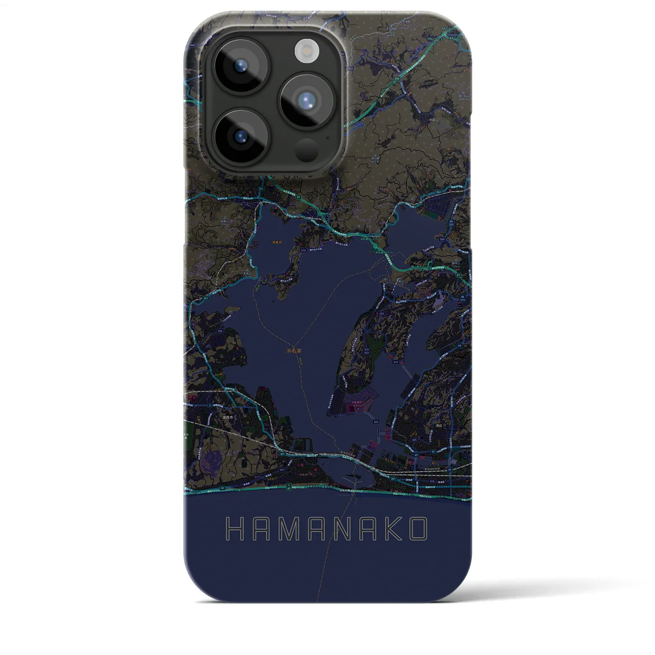 【浜名湖（静岡県）】地図柄iPhoneケース（バックカバータイプ）