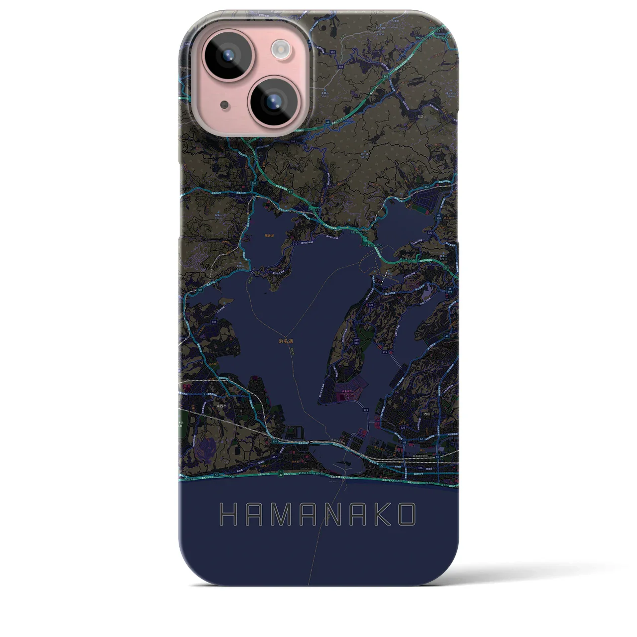 【浜名湖（静岡県）】地図柄iPhoneケース（バックカバータイプ）