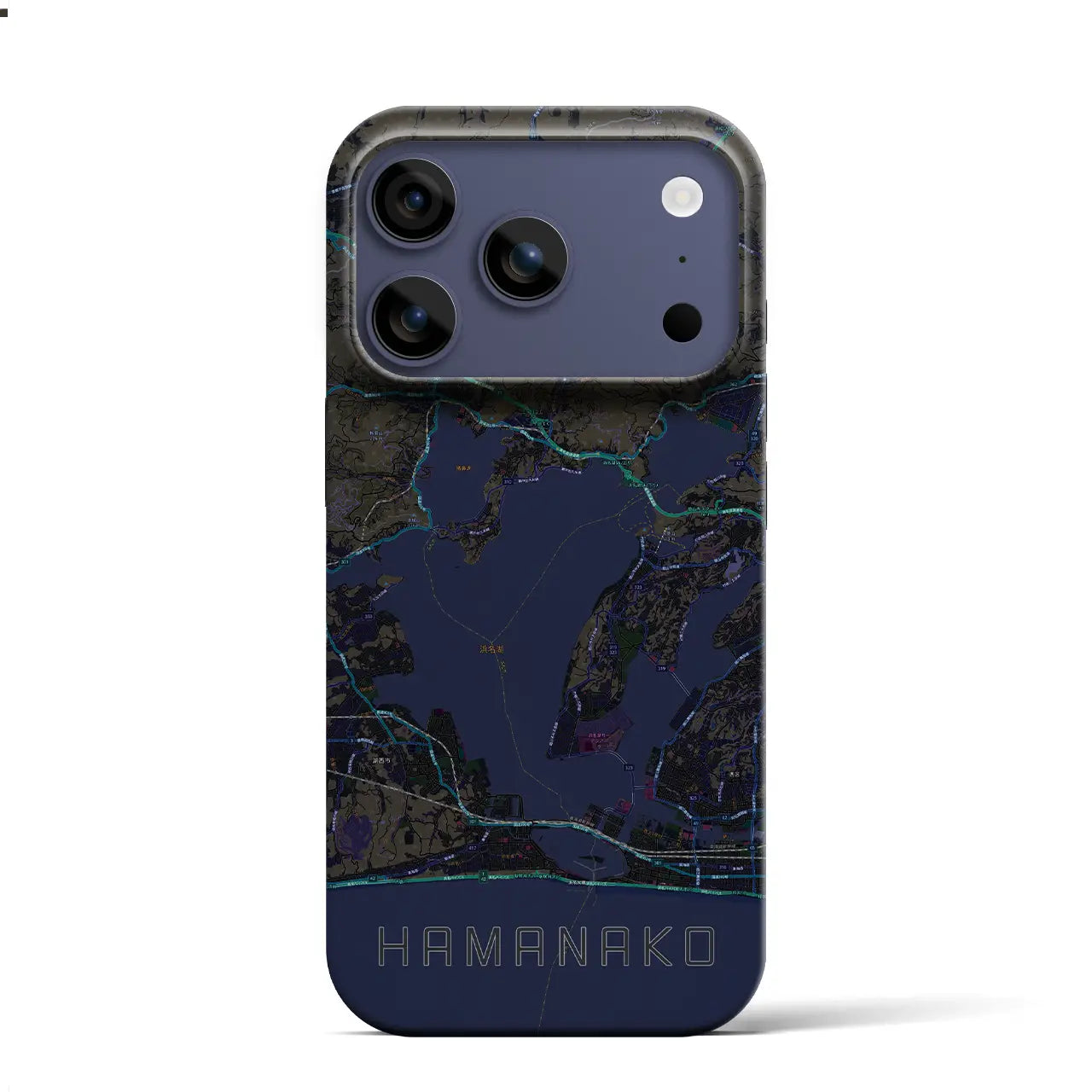 【浜名湖（静岡県）】地図柄iPhoneケース（バックカバータイプ）