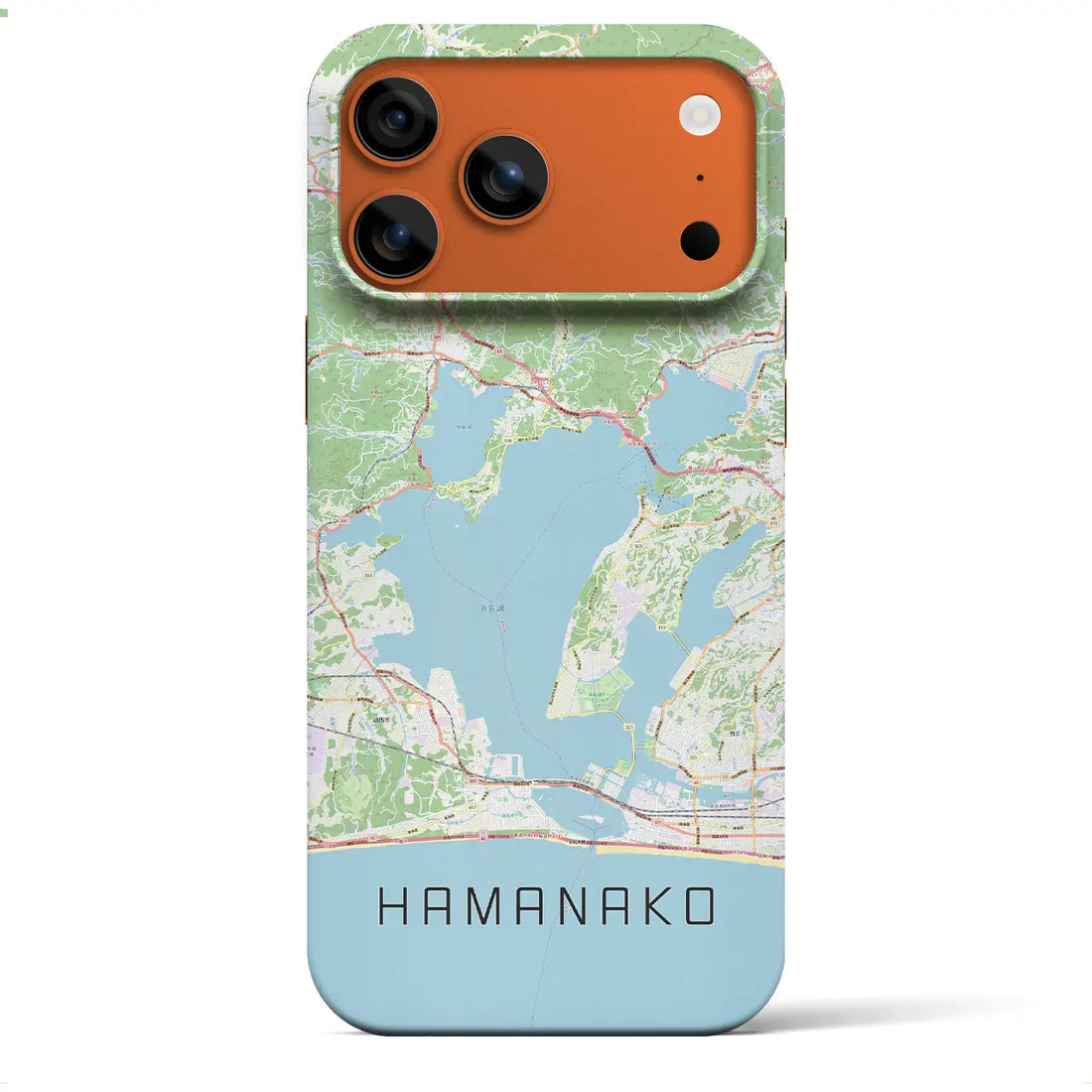 【浜名湖(静岡県)】地図柄iPhoneケース(バックカバータイプ)ブラック・iPhone 17 Pro Max 用
