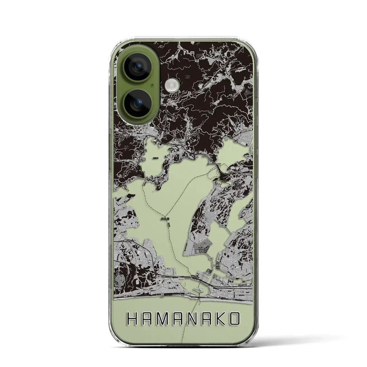 【浜名湖（静岡県）】地図柄iPhoneケース（クリアタイプ）