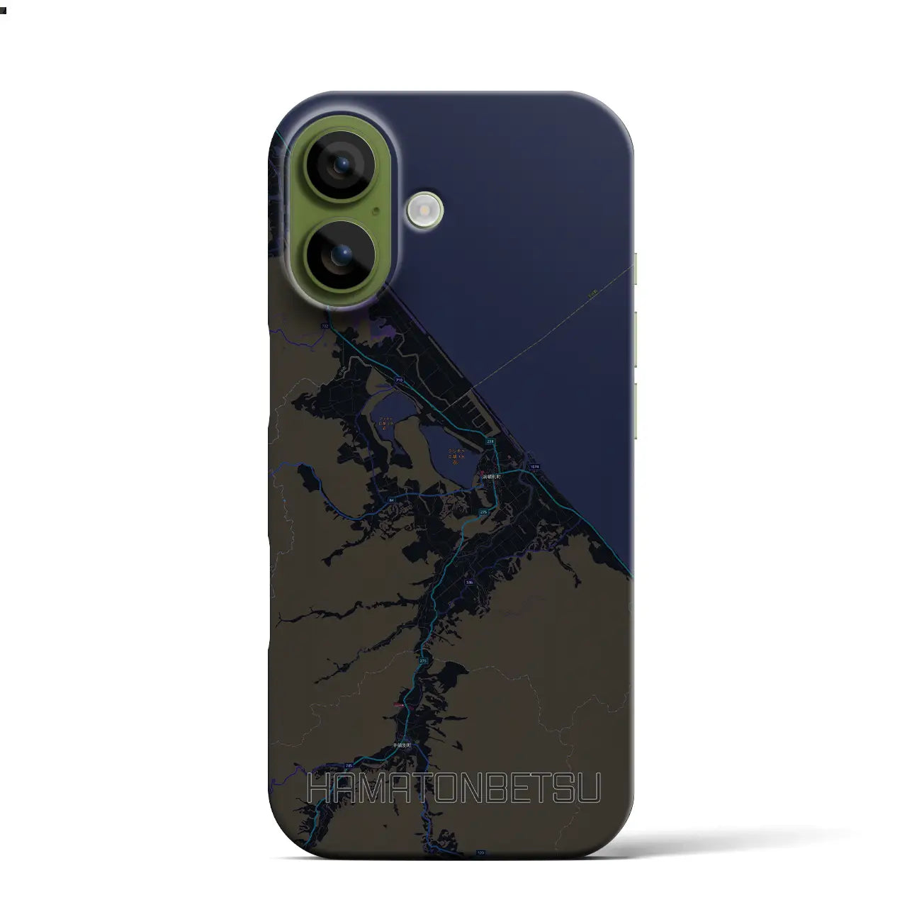 【浜頓別（北海道）】地図柄iPhoneケース（バックカバータイプ）