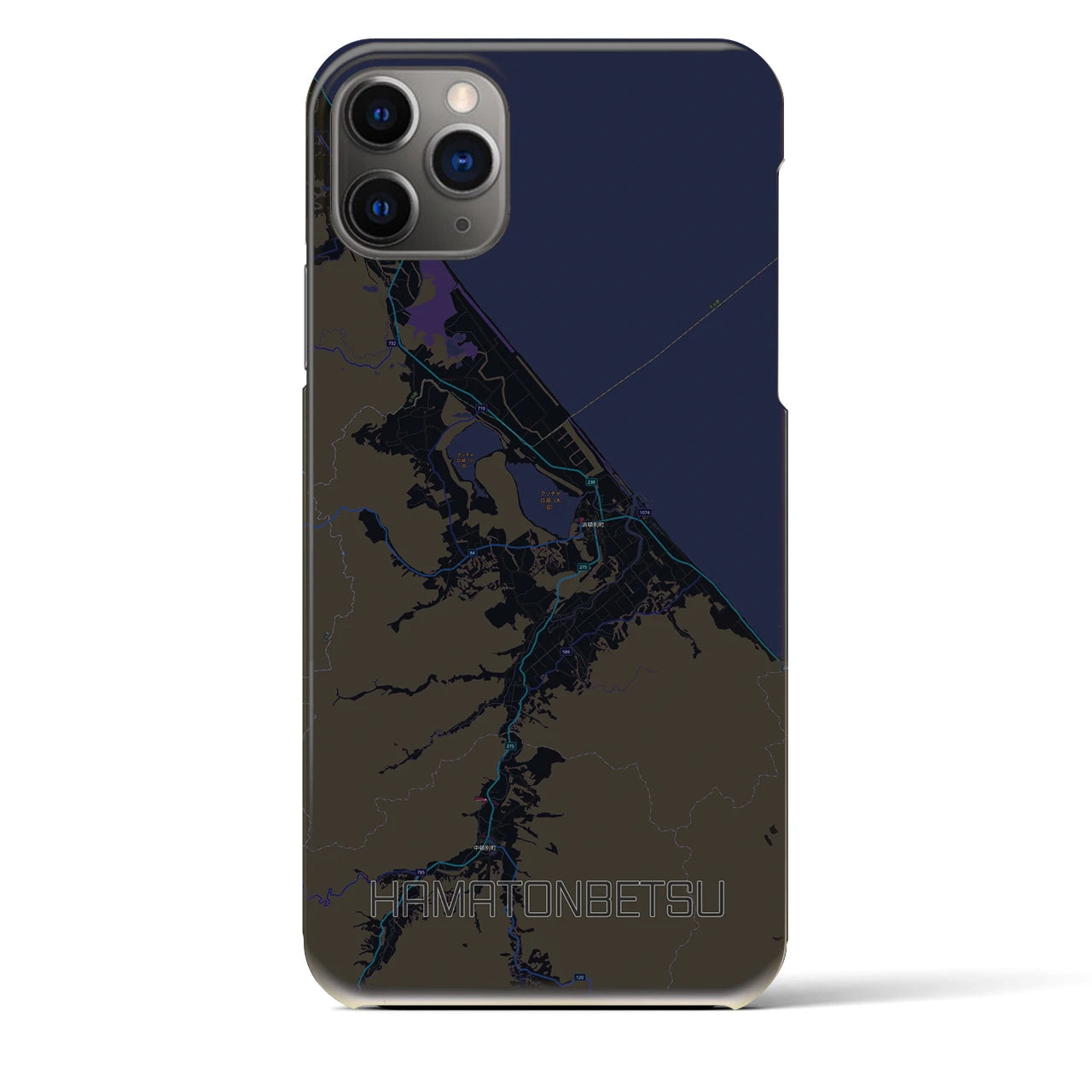 【浜頓別（北海道）】地図柄iPhoneケース（バックカバータイプ）