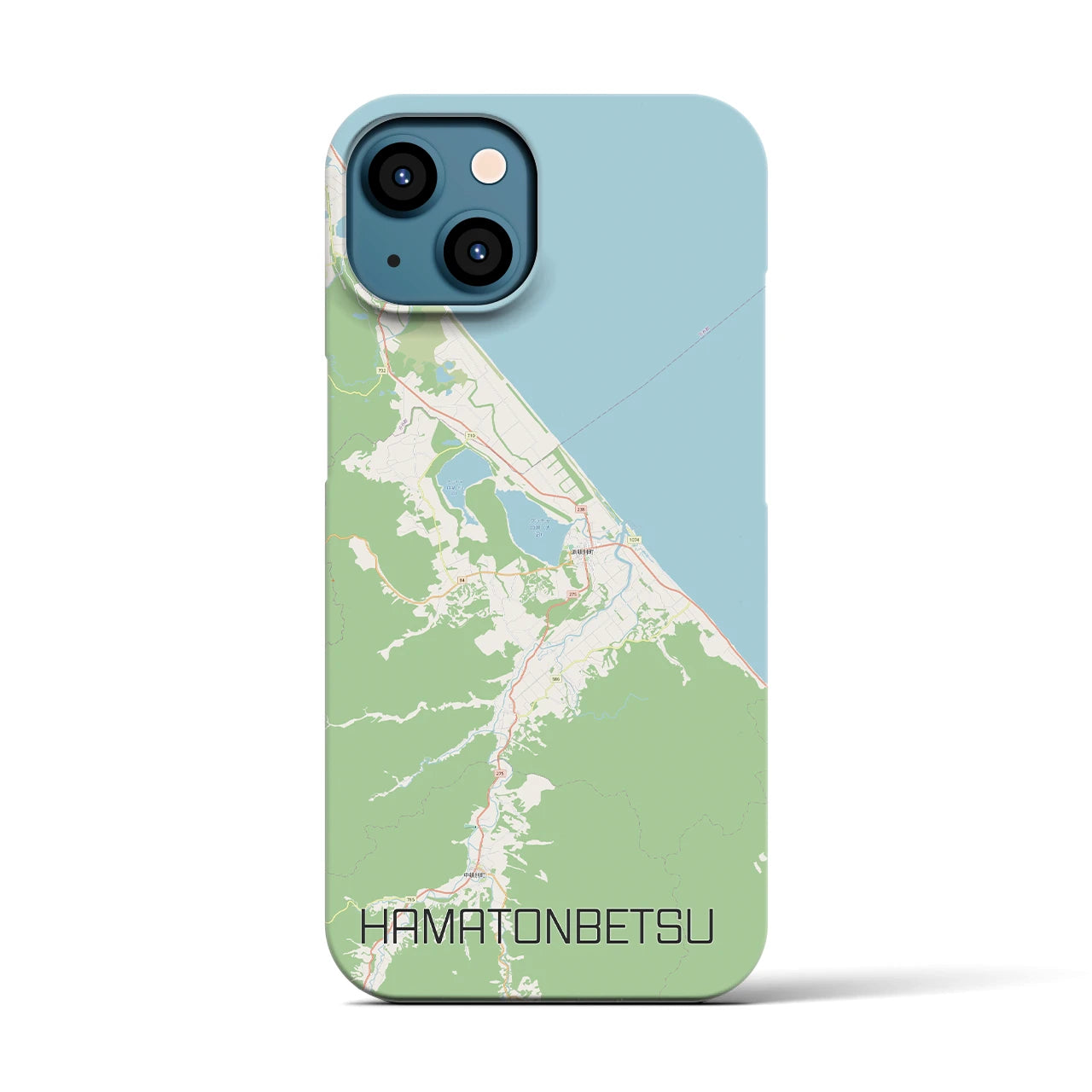 【浜頓別（北海道）】地図柄iPhoneケース（バックカバータイプ）