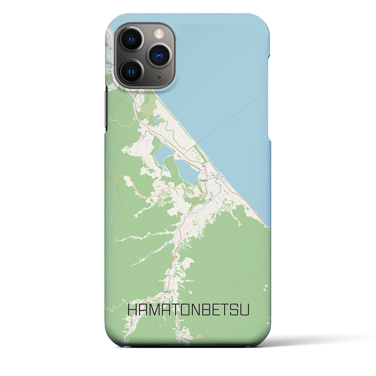 【浜頓別（北海道）】地図柄iPhoneケース（バックカバータイプ）