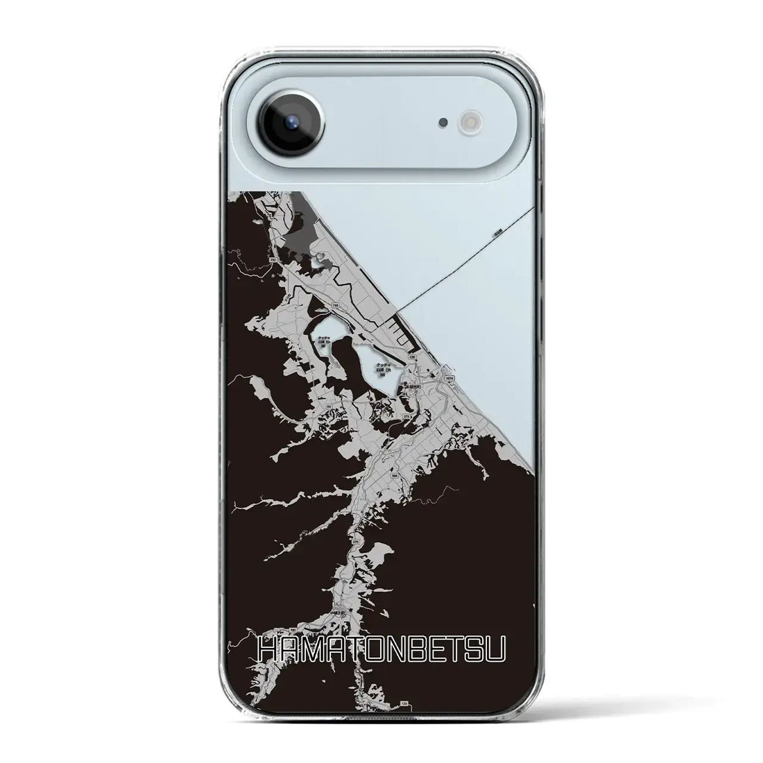 【浜頓別（北海道）】地図柄iPhoneケース（クリアタイプ）モノトーン・iPhone 17 Pro Max 用