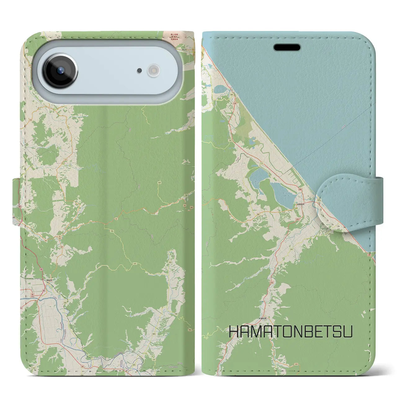 【浜頓別（北海道）】地図柄iPhoneケース（手帳タイプ）