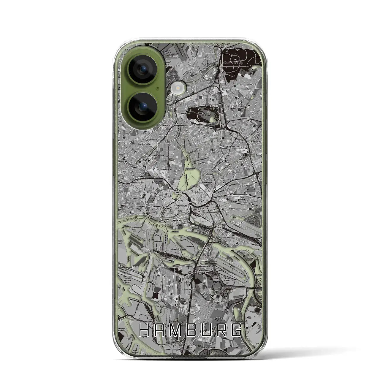 【ハンブルク（ドイツ）】地図柄iPhoneケース（クリアタイプ）