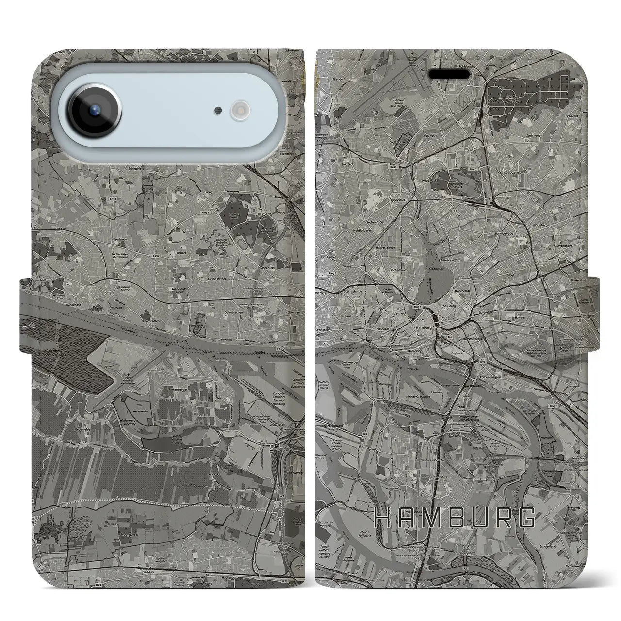 【ハンブルク（ドイツ）】地図柄iPhoneケース（手帳タイプ）