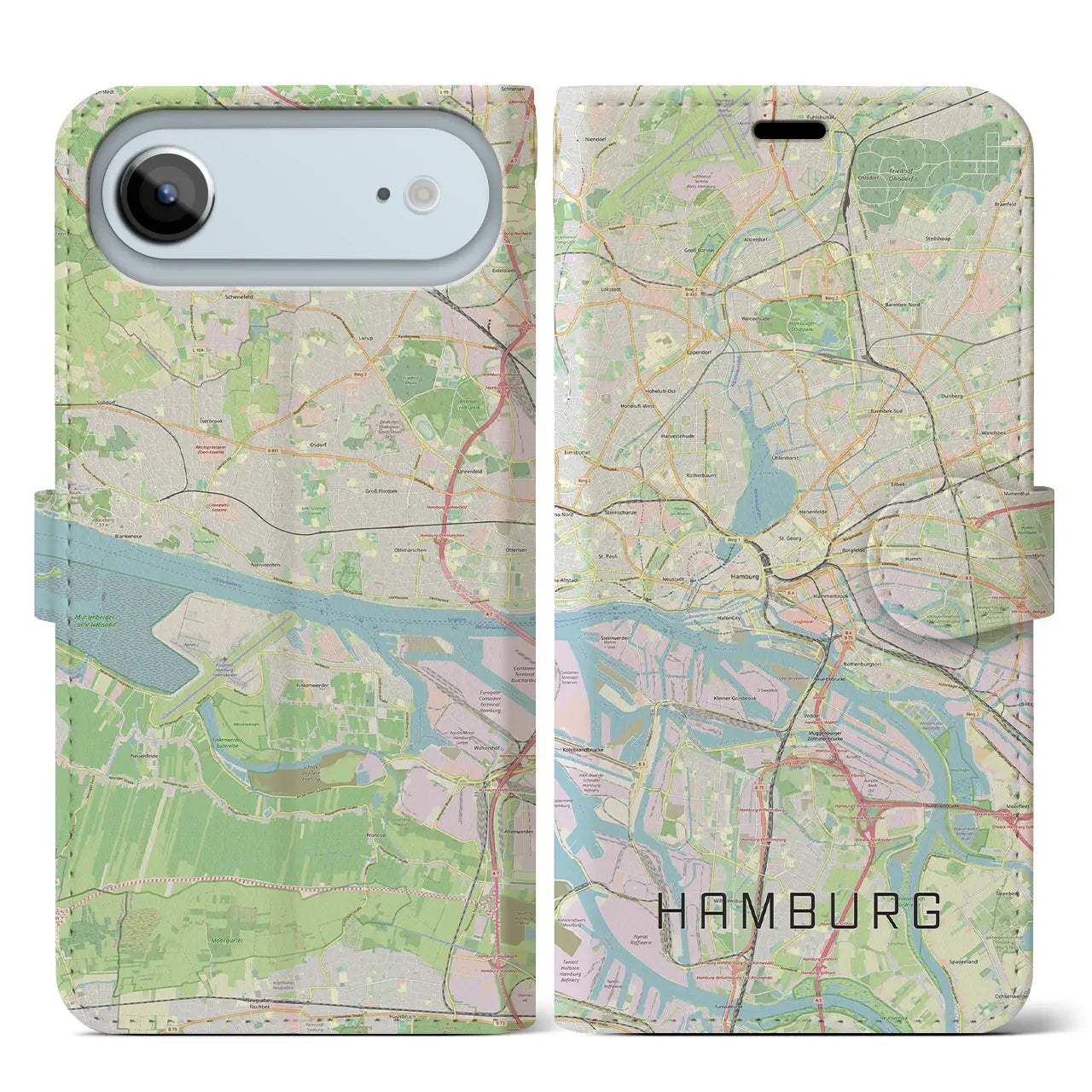 【ハンブルク（ドイツ）】地図柄iPhoneケース（手帳タイプ）