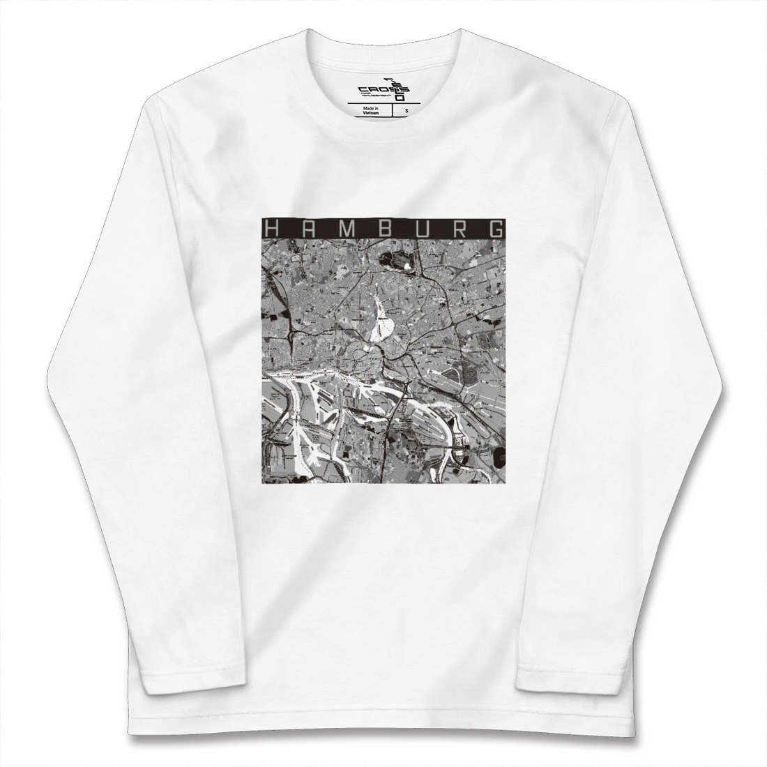 【ハンブルク(ドイツ)】地図柄ロングスリーブTシャツ