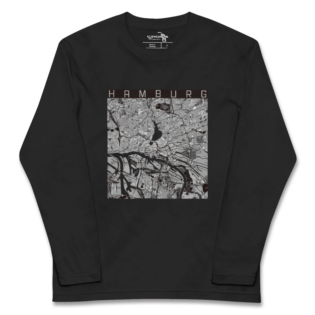 【ハンブルク(ドイツ)】地図柄ロングスリーブTシャツ
