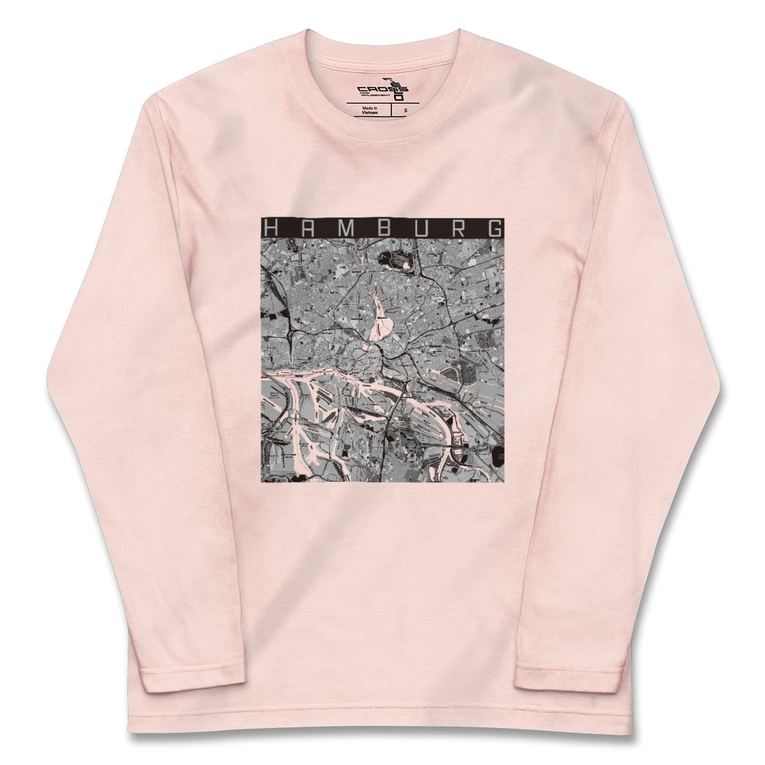【ハンブルク（ドイツ）】地図柄ロングスリーブTシャツ