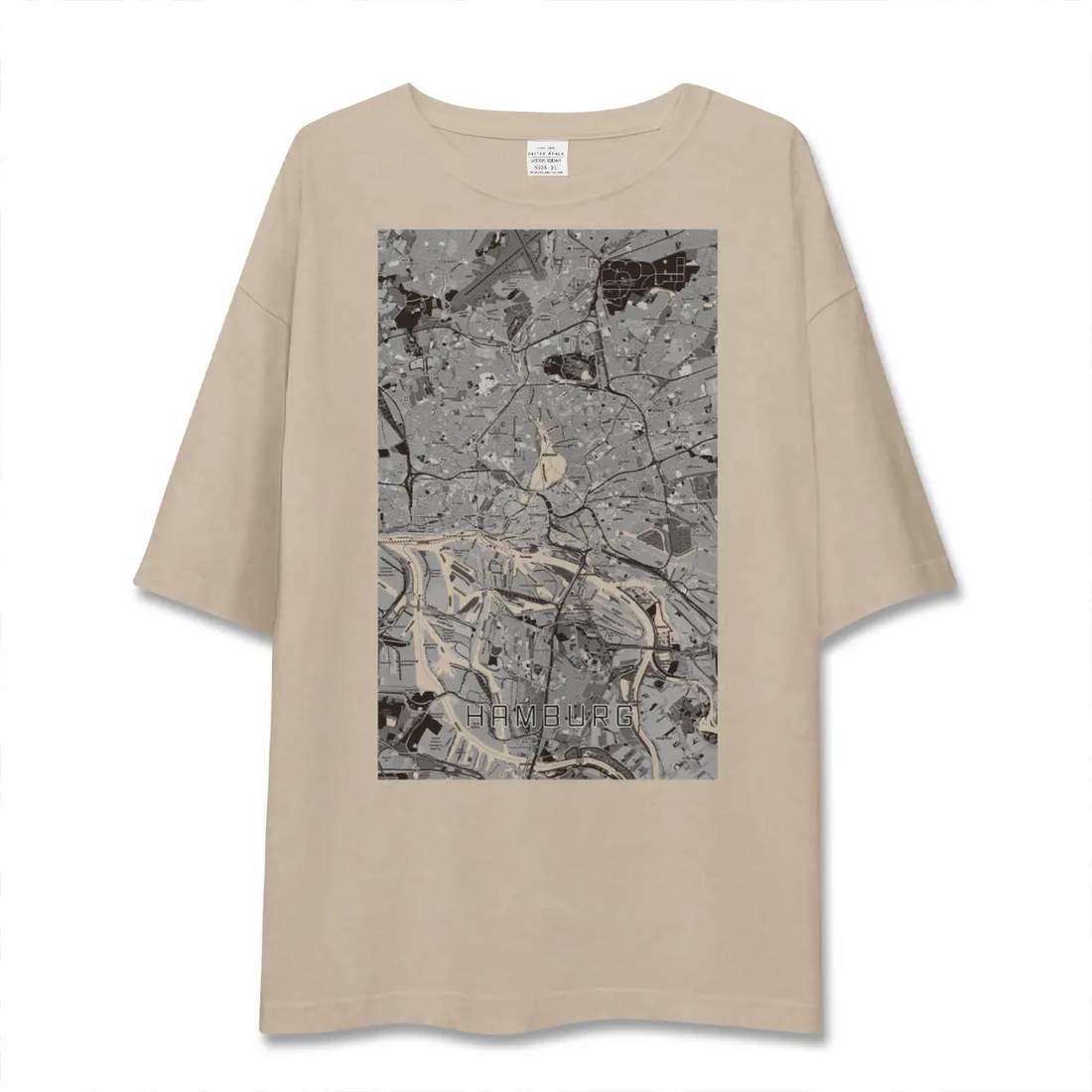 【ハンブルク（ドイツ）】地図柄ビッグシルエットTシャツ