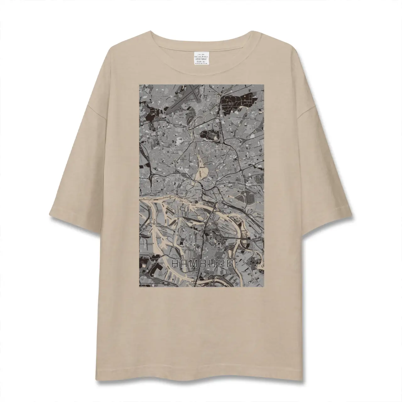 【ハンブルク（ドイツ）】地図柄ビッグシルエットTシャツ