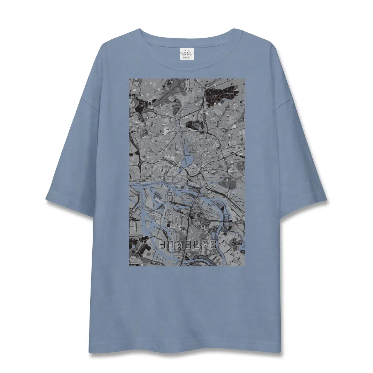 【ハンブルク（ドイツ）】地図柄ビッグシルエットTシャツ