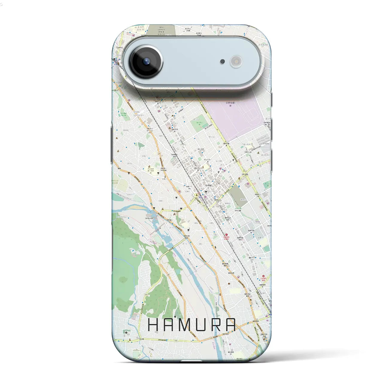 【羽村（東京都）】地図柄iPhoneケース（バックカバータイプ）ナチュラル・iPhone 17 Pro Max 用