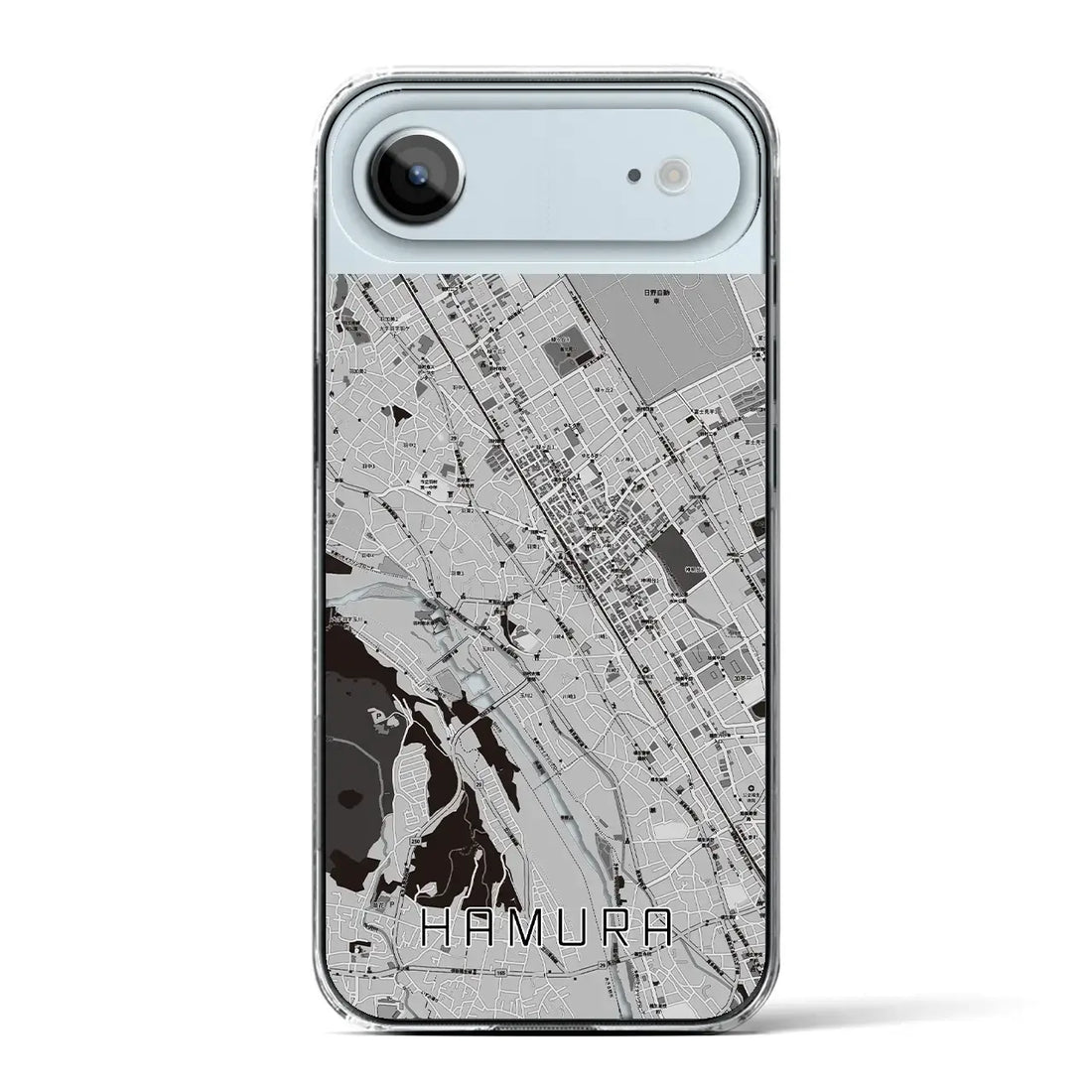 【羽村（東京都）】地図柄iPhoneケース（クリアタイプ）モノトーン・iPhone 17 Pro Max 用