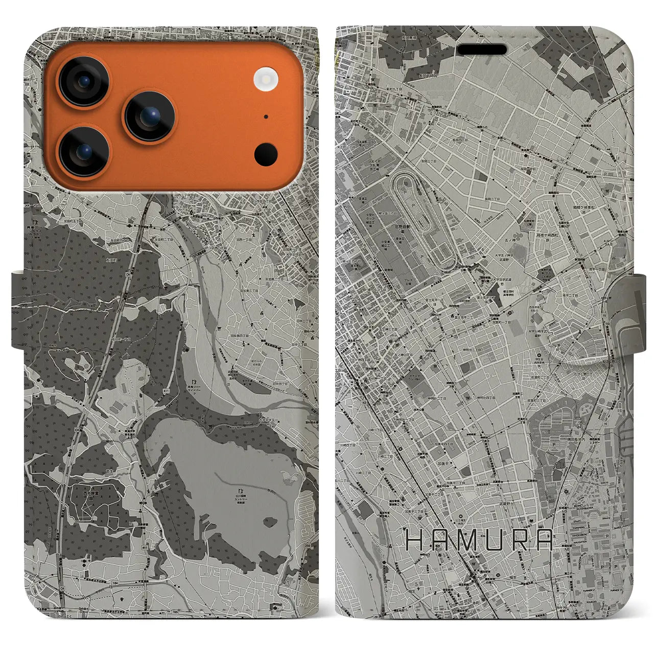 【羽村（東京都）】地図柄iPhoneケース（手帳タイプ）