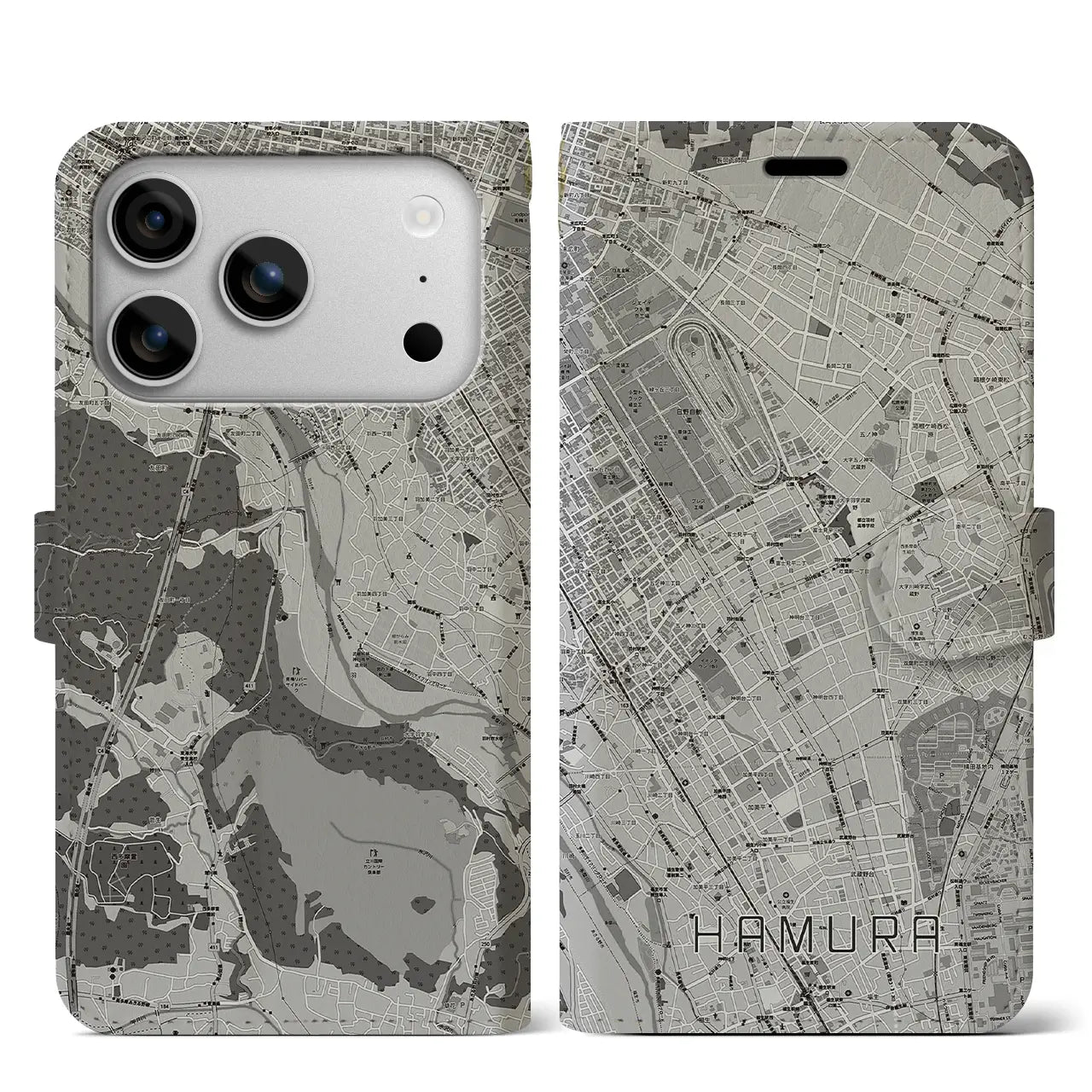 【羽村（東京都）】地図柄iPhoneケース（手帳タイプ）