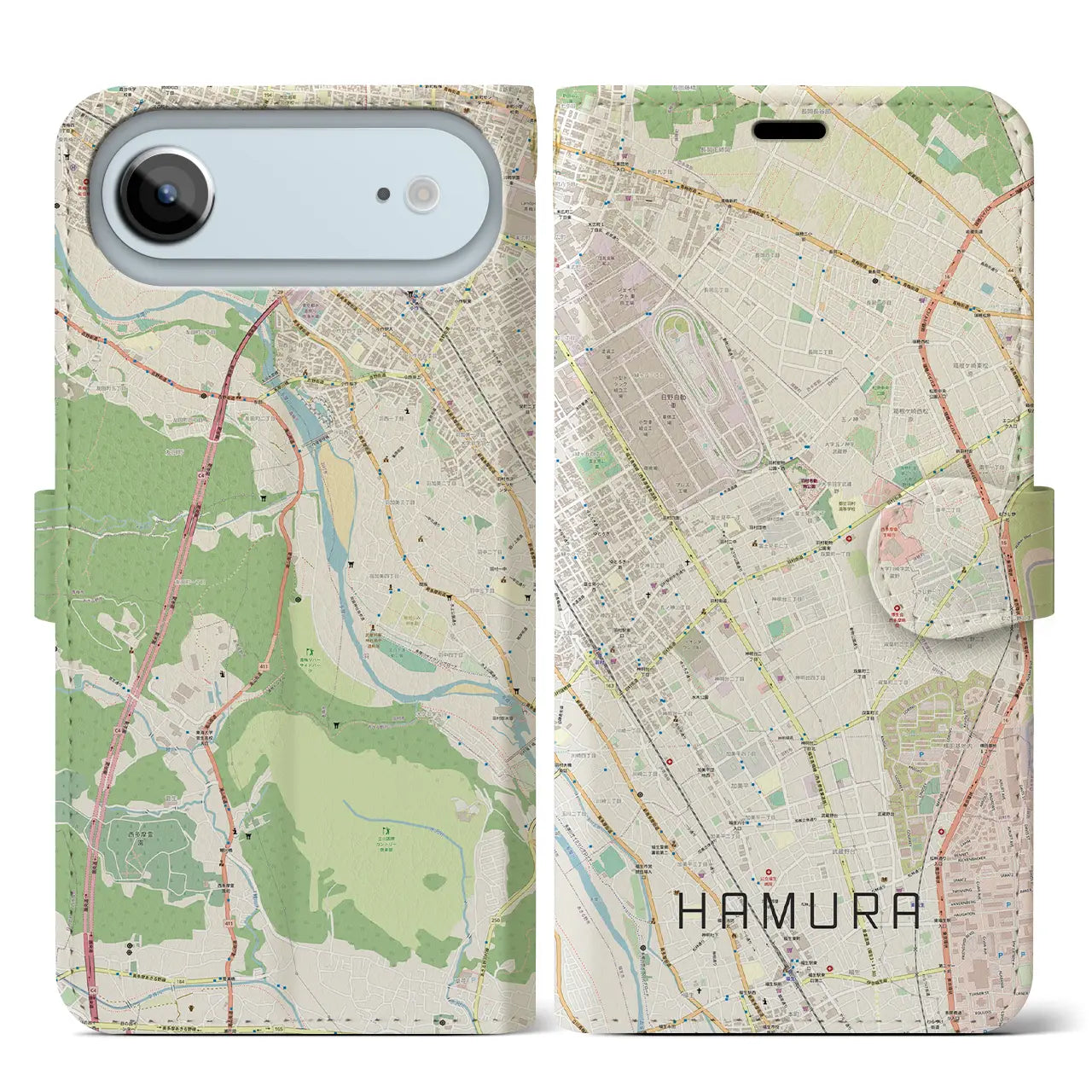 【羽村（東京都）】地図柄iPhoneケース（手帳タイプ）