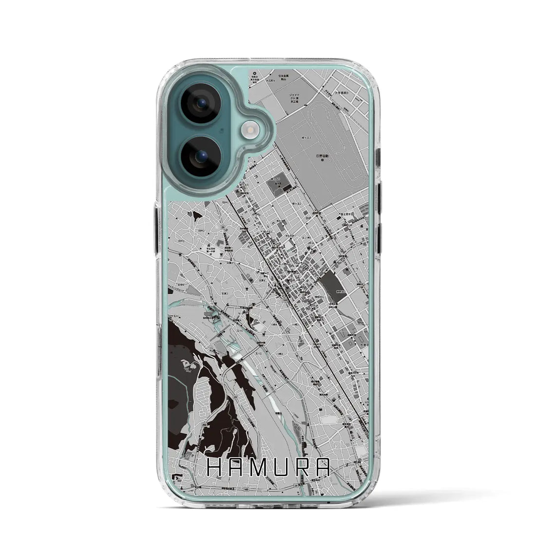 【羽村（東京都）】地図柄iPhoneケース（MagSafeタイプ）モノトーン・iPhone 16 Pro 用