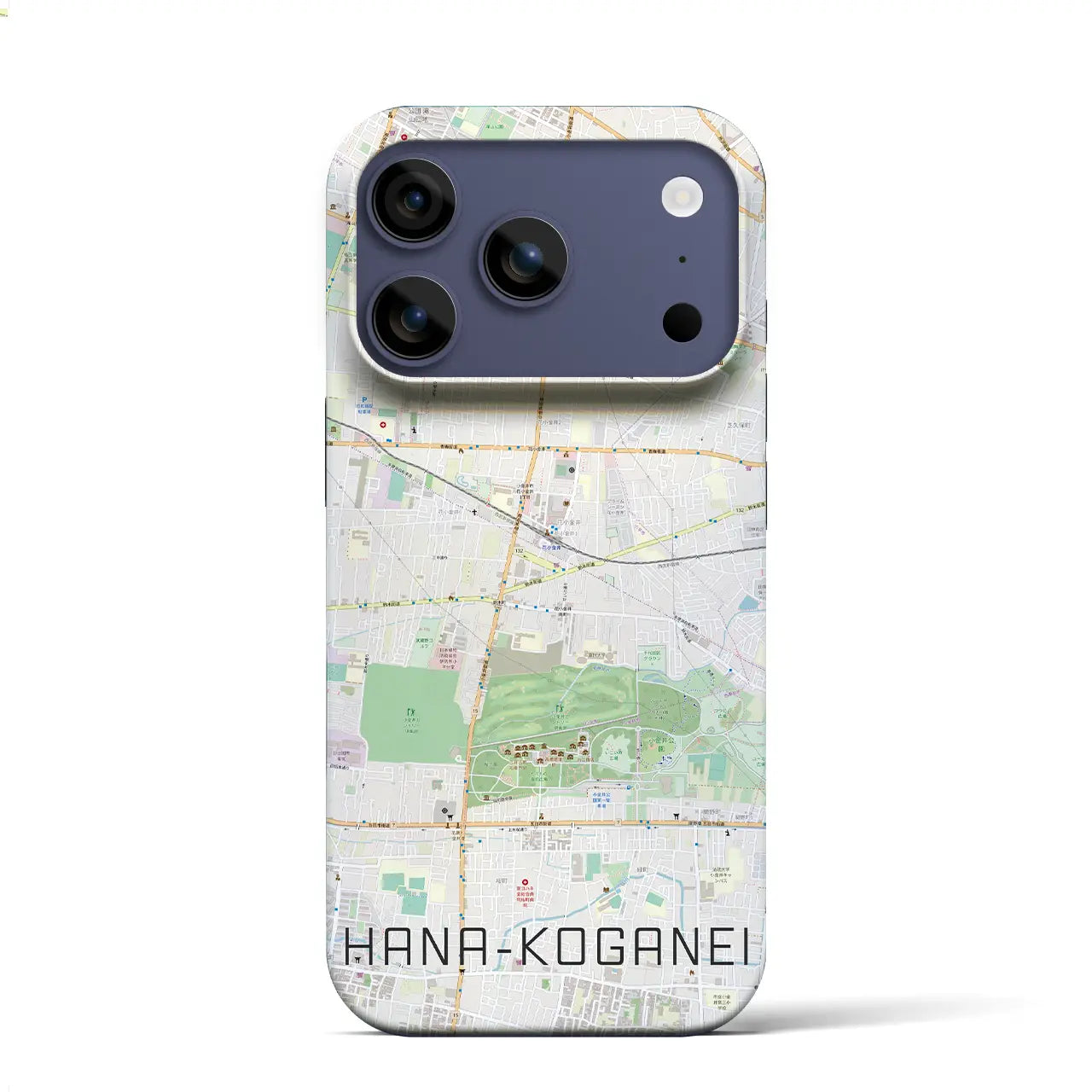 【花小金井（東京都）】地図柄iPhoneケース（バックカバータイプ）