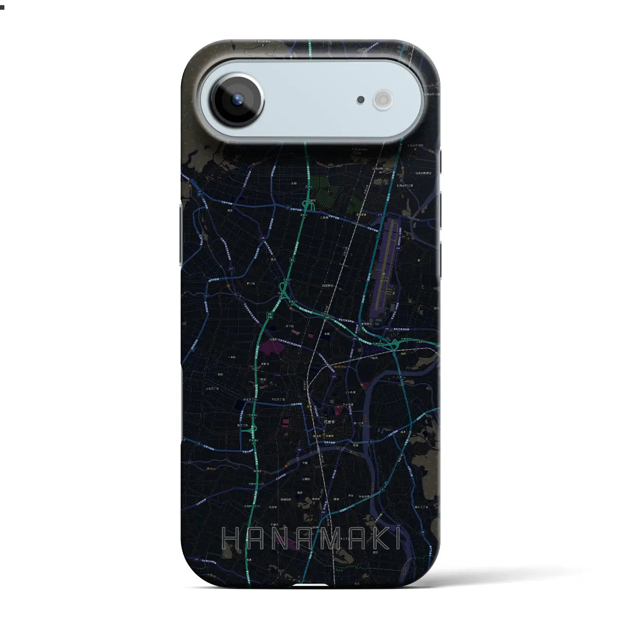 【花巻（岩手県）】地図柄iPhoneケース（バックカバータイプ）