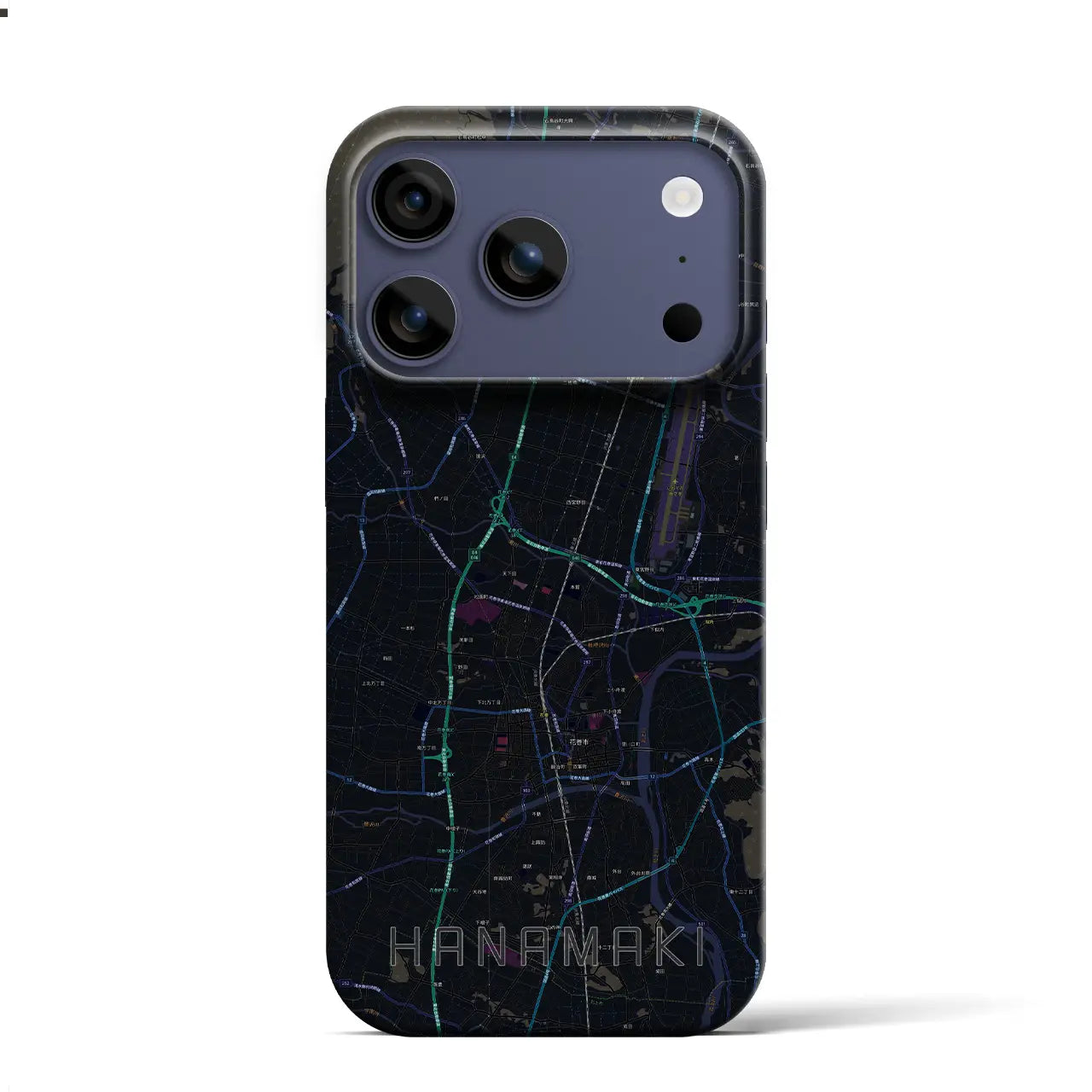 【花巻（岩手県）】地図柄iPhoneケース（バックカバータイプ）