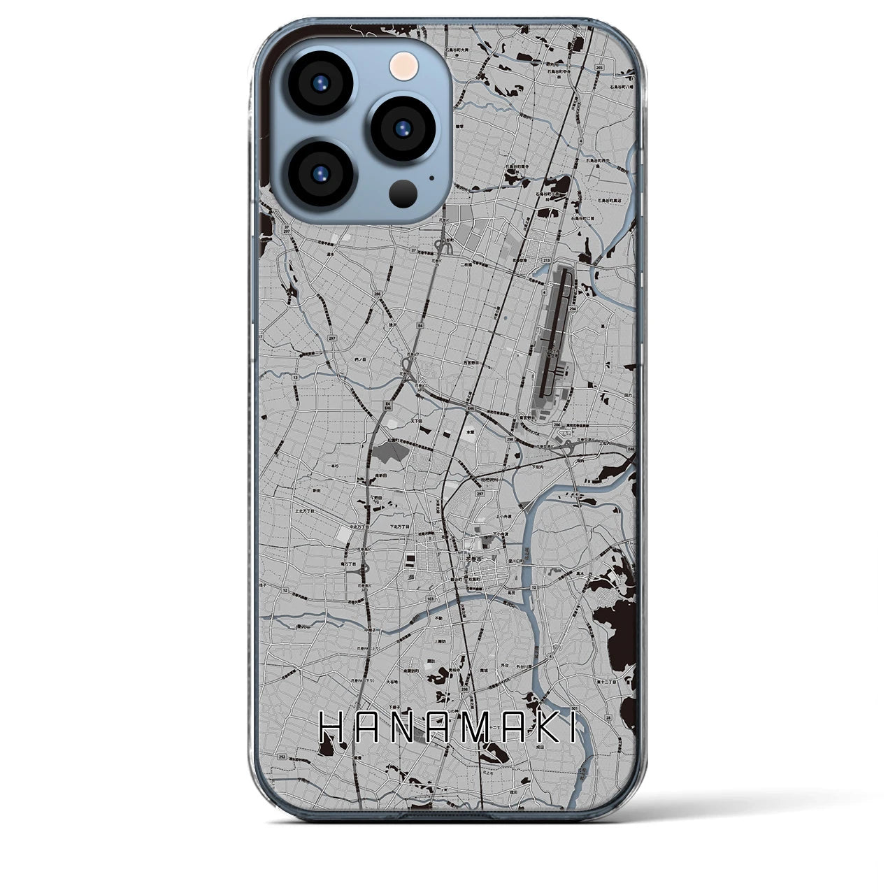 【花巻（岩手県）】地図柄iPhoneケース（クリアタイプ）