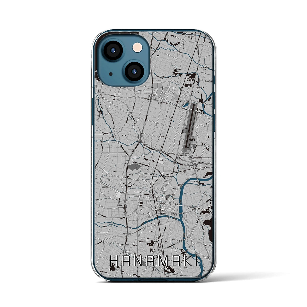 【花巻（岩手県）】地図柄iPhoneケース（クリアタイプ）