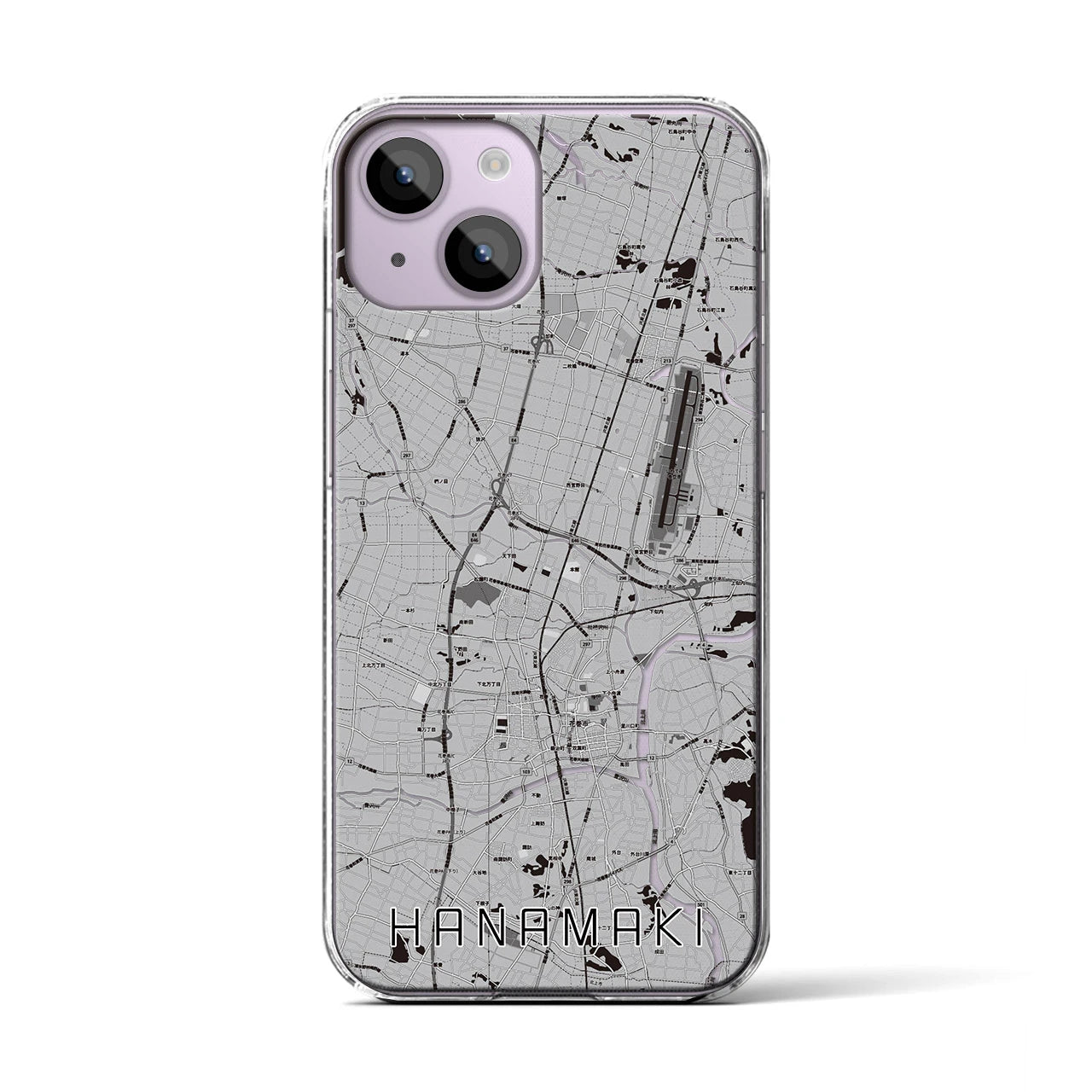 【花巻（岩手県）】地図柄iPhoneケース（クリアタイプ）