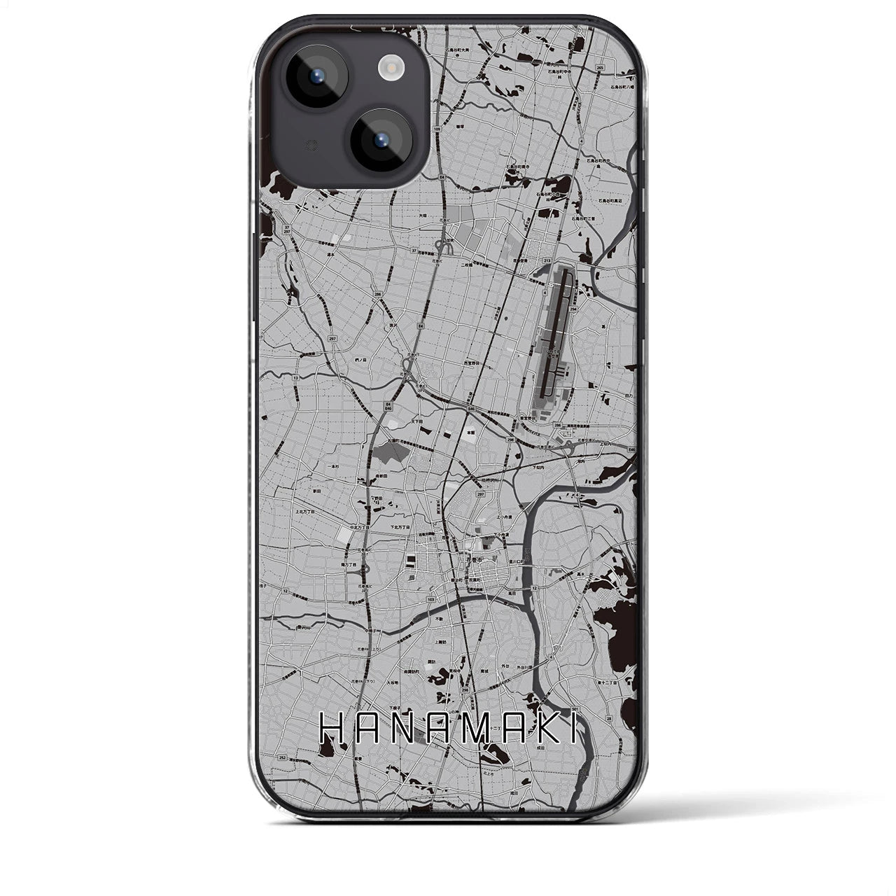 【花巻（岩手県）】地図柄iPhoneケース（クリアタイプ）