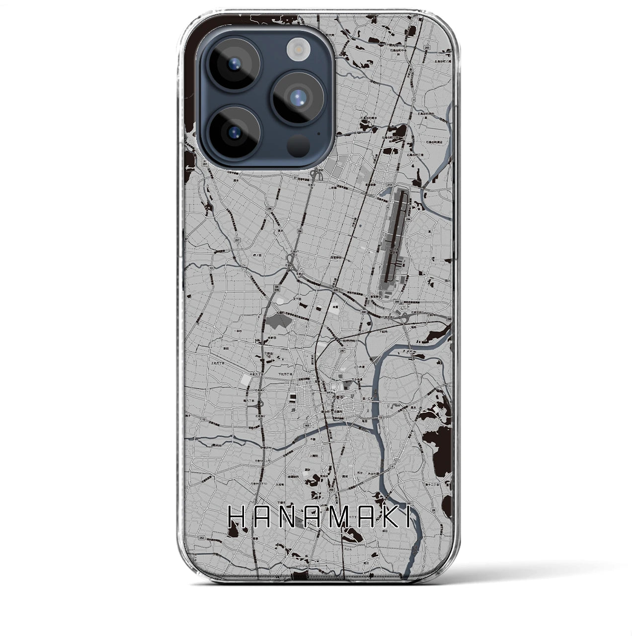 【花巻（岩手県）】地図柄iPhoneケース（クリアタイプ）