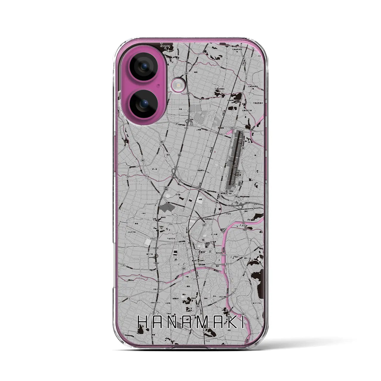 【花巻（岩手県）】地図柄iPhoneケース（クリアタイプ）