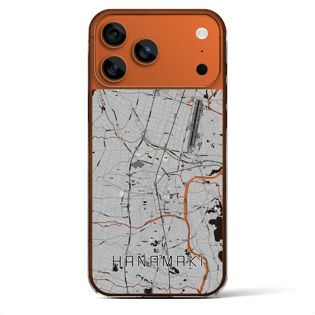 【花巻（岩手県）】地図柄iPhoneケース（クリアタイプ）