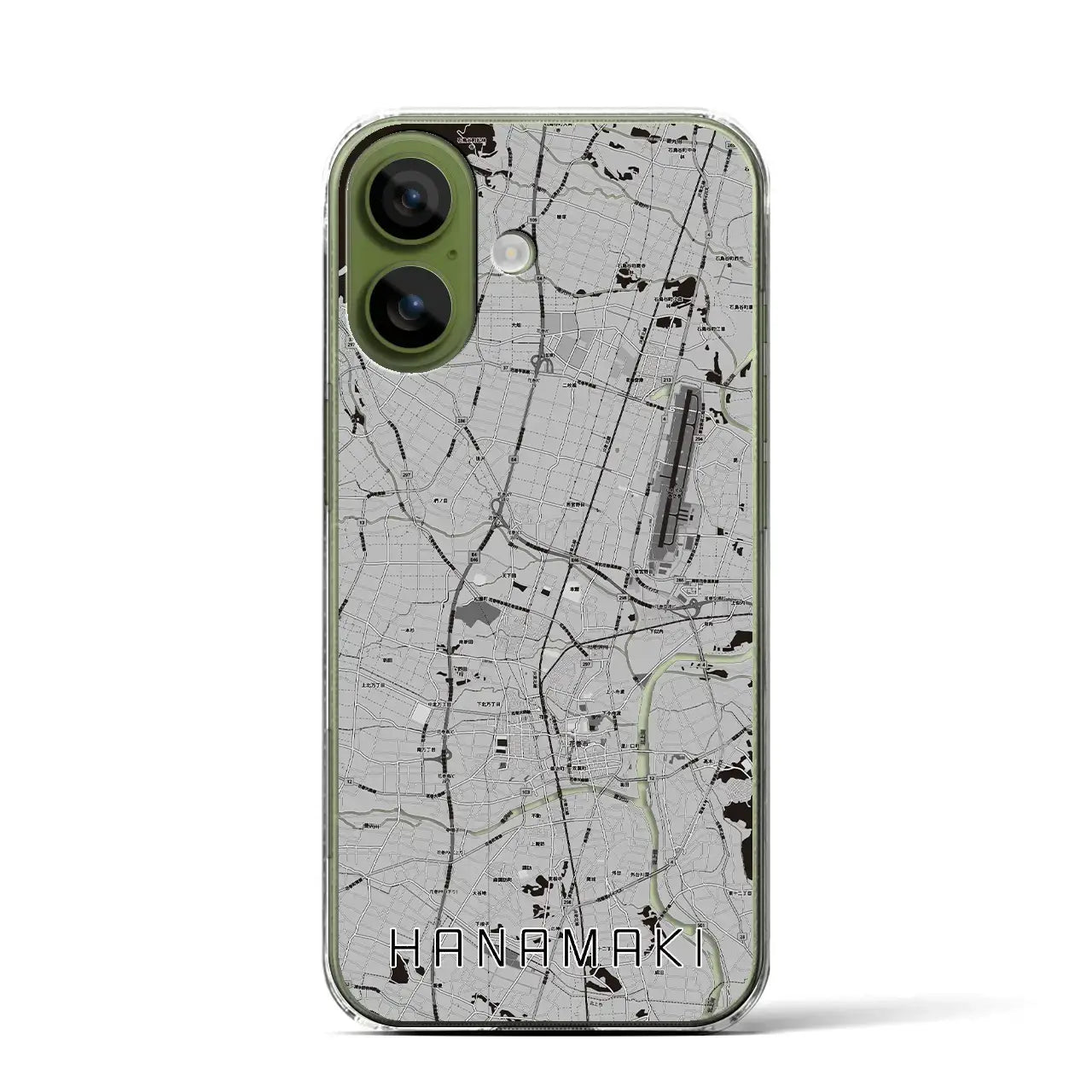 【花巻（岩手県）】地図柄iPhoneケース（クリアタイプ）